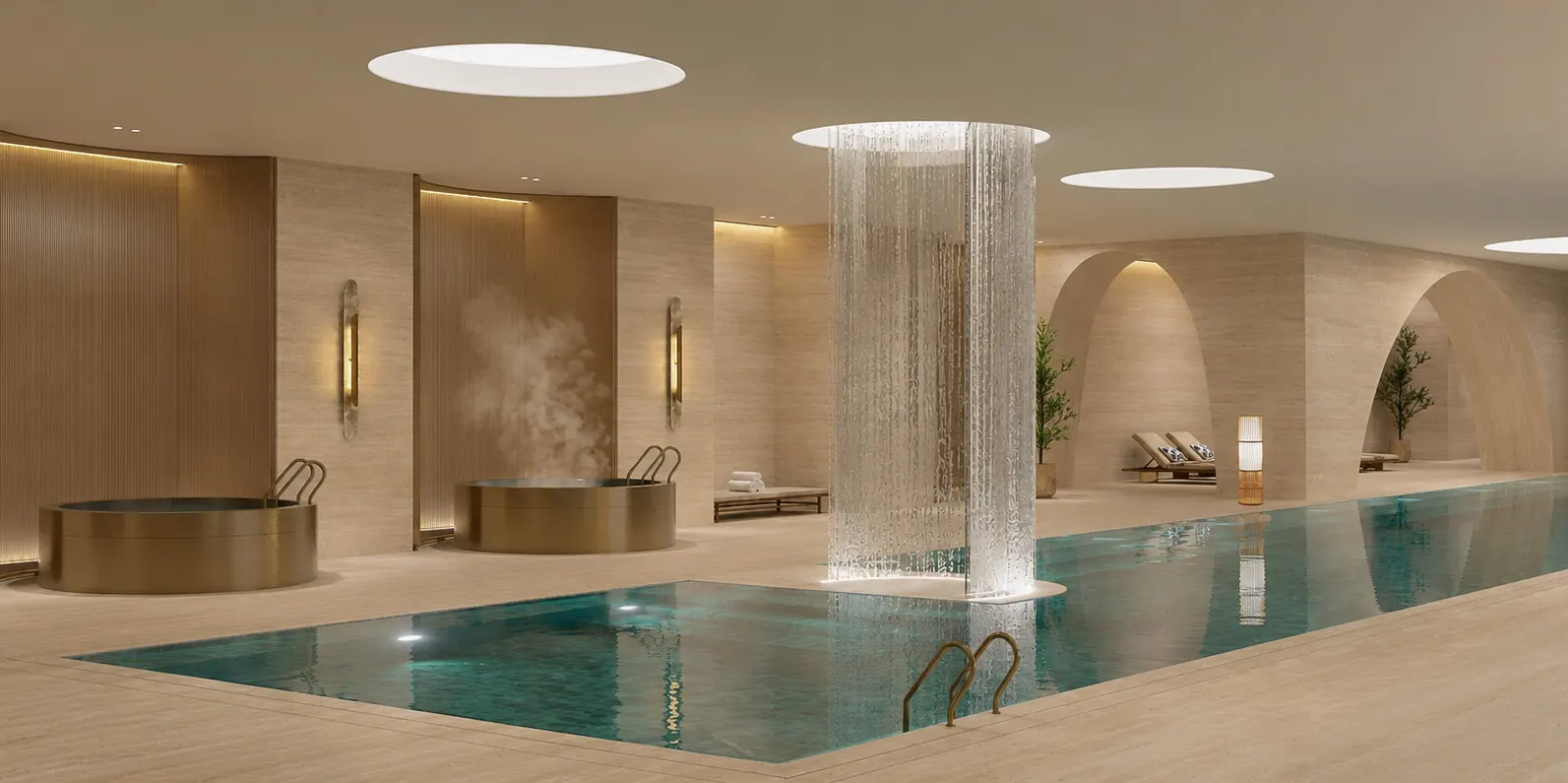 Thermal bathing and lap pool at AHS Twin Towers